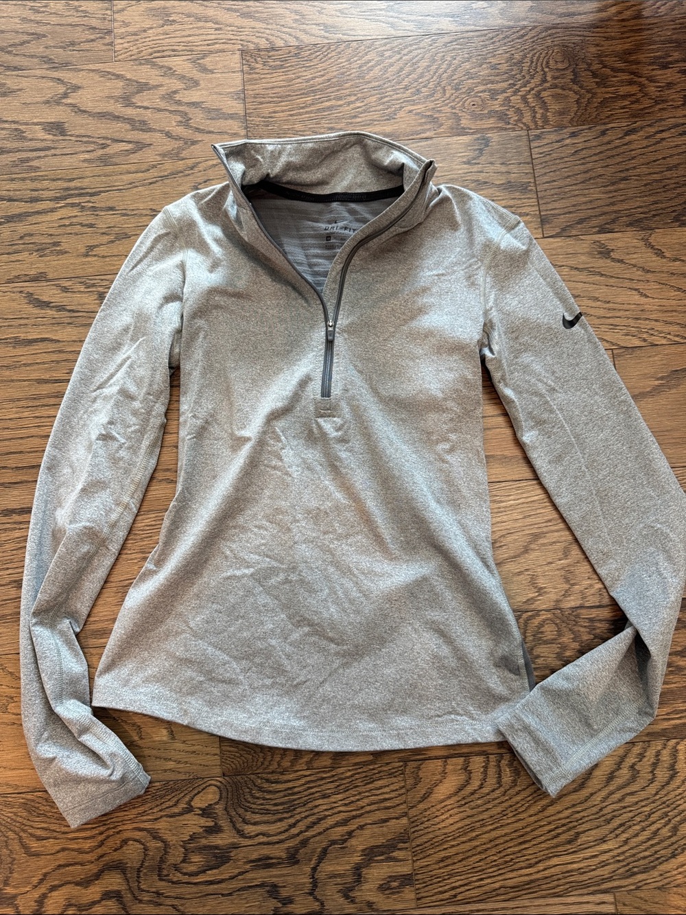 Nike Light Gray Heather Quarter-Zip Pullover